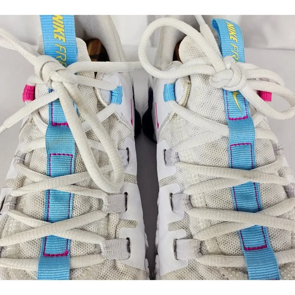 NIKE FREE METCON 5 WHITE AQUARIUS BLUE WORKOUT SHOES - WOMEN'S SIZE 11.5